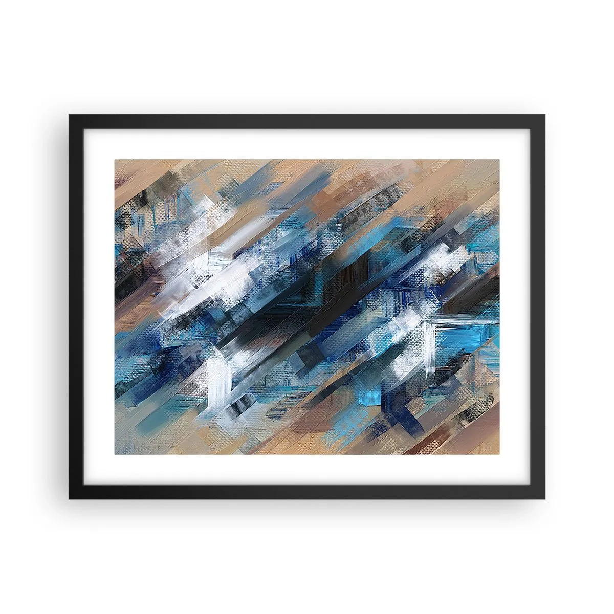 Plakat i sort ramme - På en blå skråning - 50x40 cm