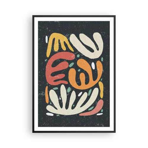 Plakat i sort ramme - Komposition - jeg er ved at fange dig - 70x100 cm