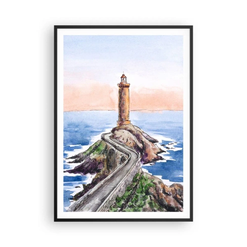 Plakat i sort ramme - Med front mod havet - 70x100 cm