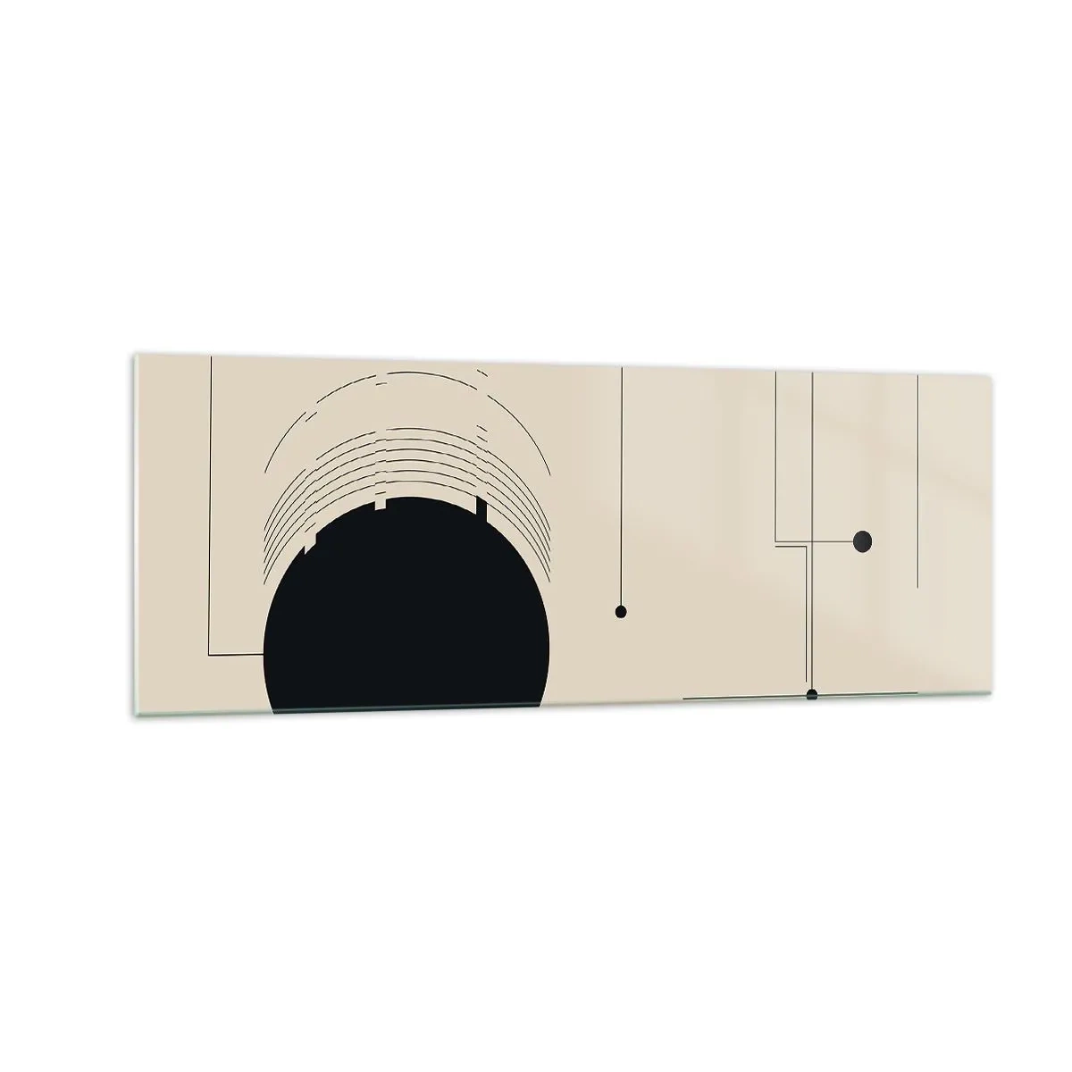 Billede på glas - Fjedrende og dynamisk komposition - 140x50 cm