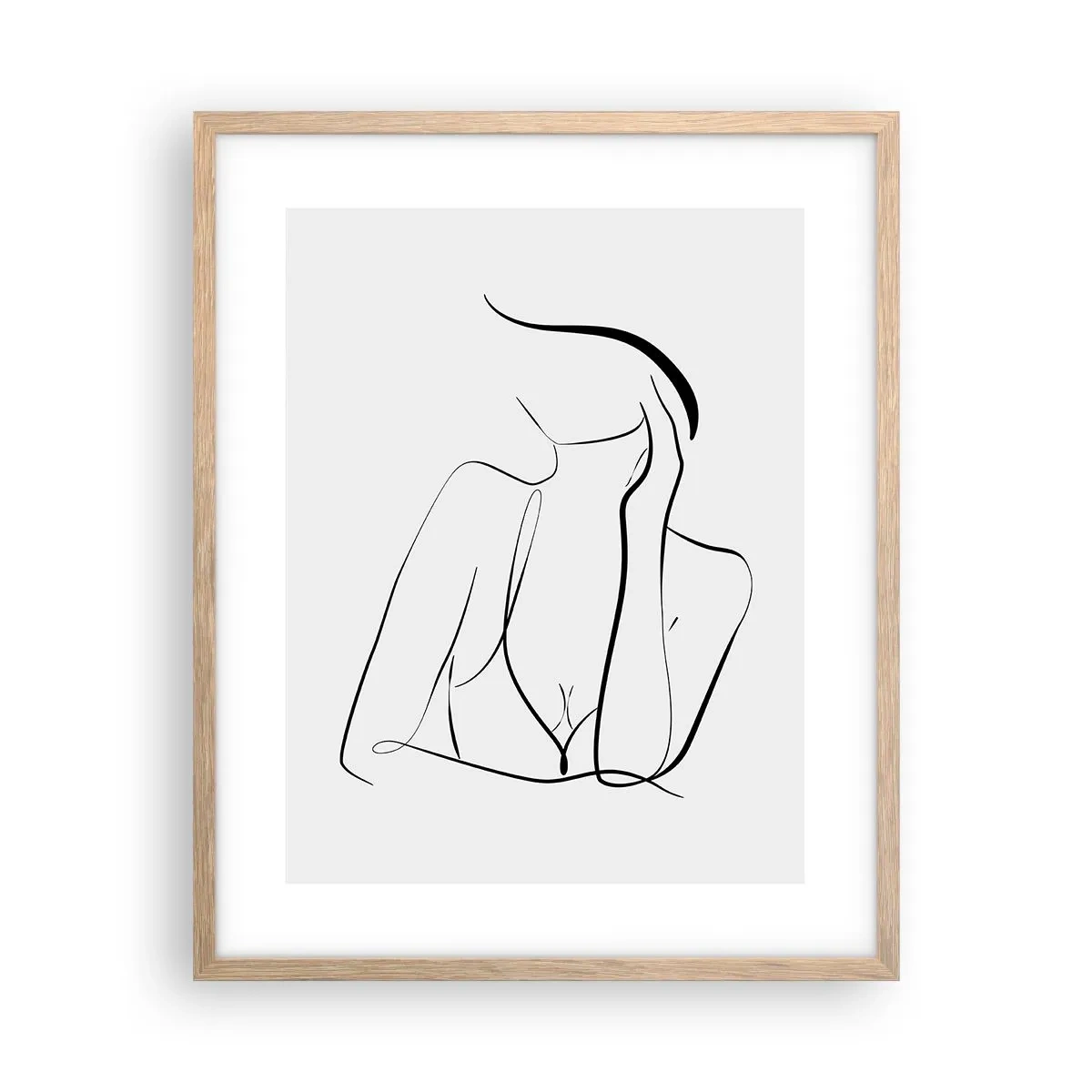 Plakat i ramme af lyst egetræ - På bølgen af en drøm - 40x50 cm