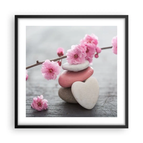 Plakat i sort ramme - Kirsebærblomstens lyksalighed - 50x50 cm