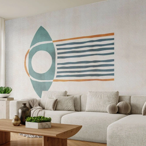 Fototapet Premium Sand - Tegn og ritualer - Boho, Øje, Minimalisme - 350x256 cm
