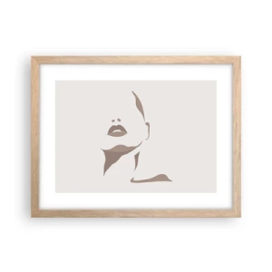 Plakat i ramme af lyst egetræ - Skabt af lys og skygge - 40x30 cm