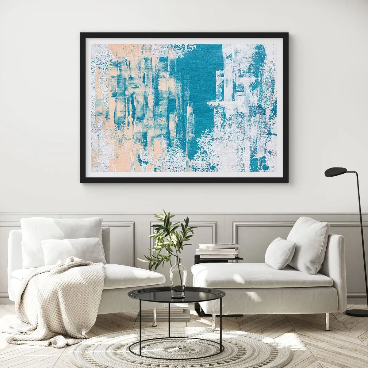Plakat i sort ramme - Gennem istappen - 100x70 cm