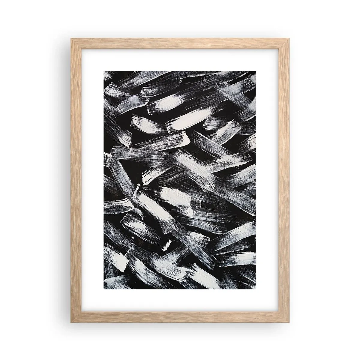 Plakat i ramme af lyst egetræ - Abstraktion i den industrielle ånd - 30x40 cm