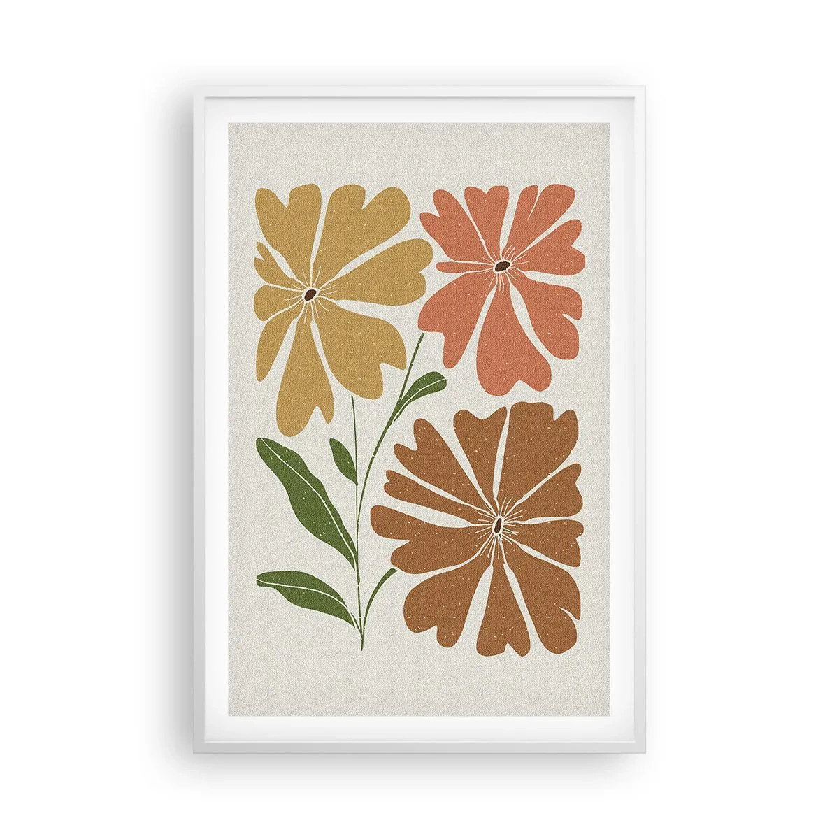 Plakat i hvid ramme - Natur og geometri - 61x91 cm