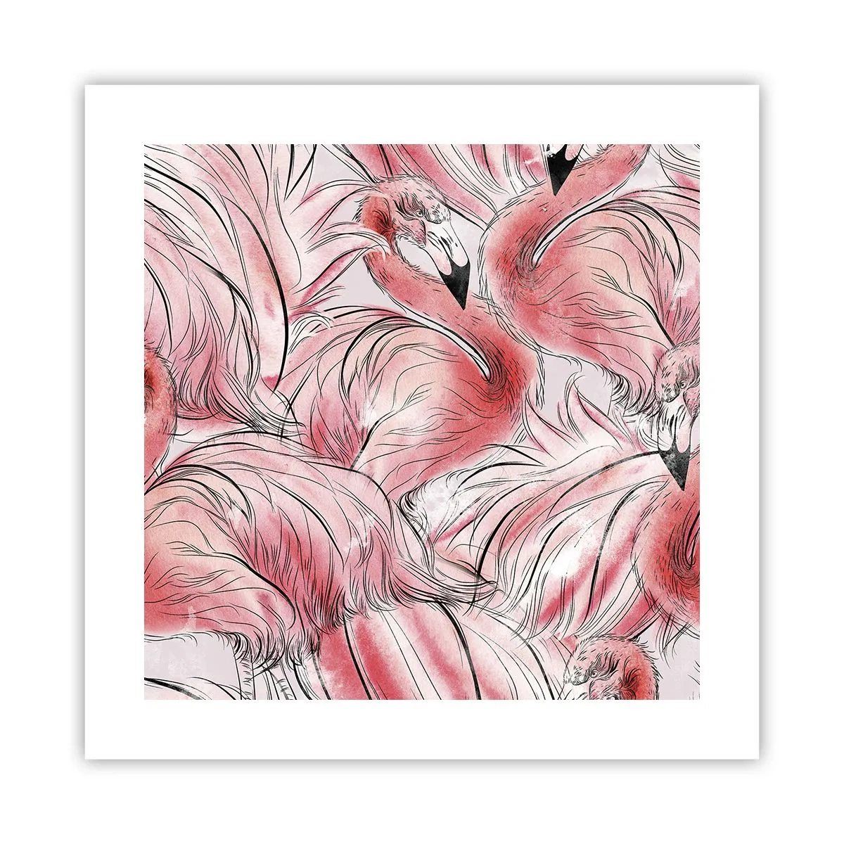 Plakat - Fugle corps de ballet - 40x40 cm