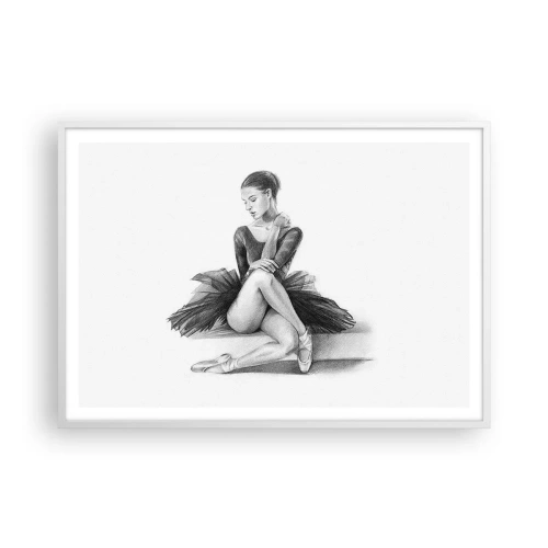 Plakat i hvid ramme - Fortryllet af dans - 100x70 cm