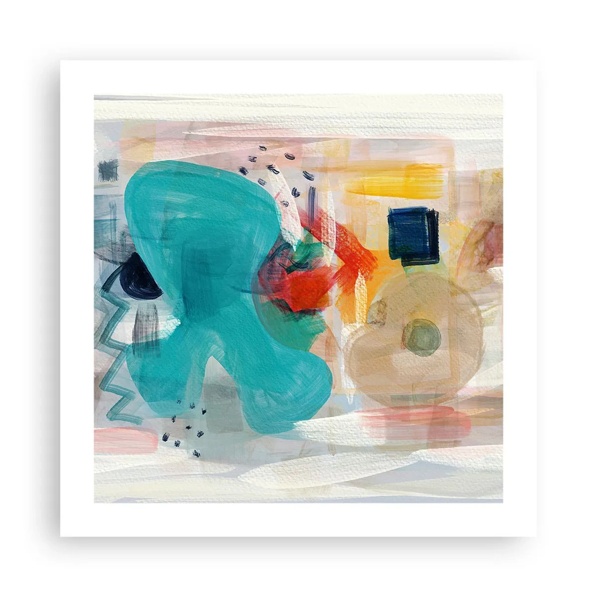 Plakat - Et farverigt spil - 50x50 cm