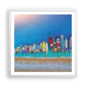 Plakat i hvid ramme - Fra et fugleperspektiv - 60x60 cm