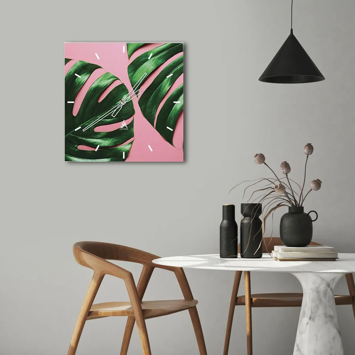 Vægur, Uret - Grønt rendez-vous - 30x30 cm