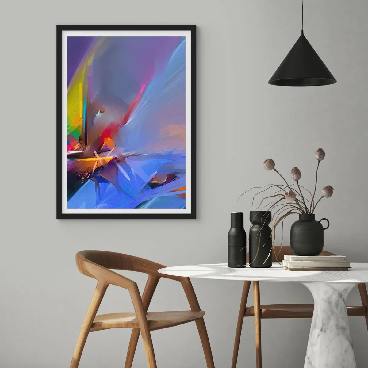 Plakat i sort ramme - Propeller som en fugl - 40x50 cm