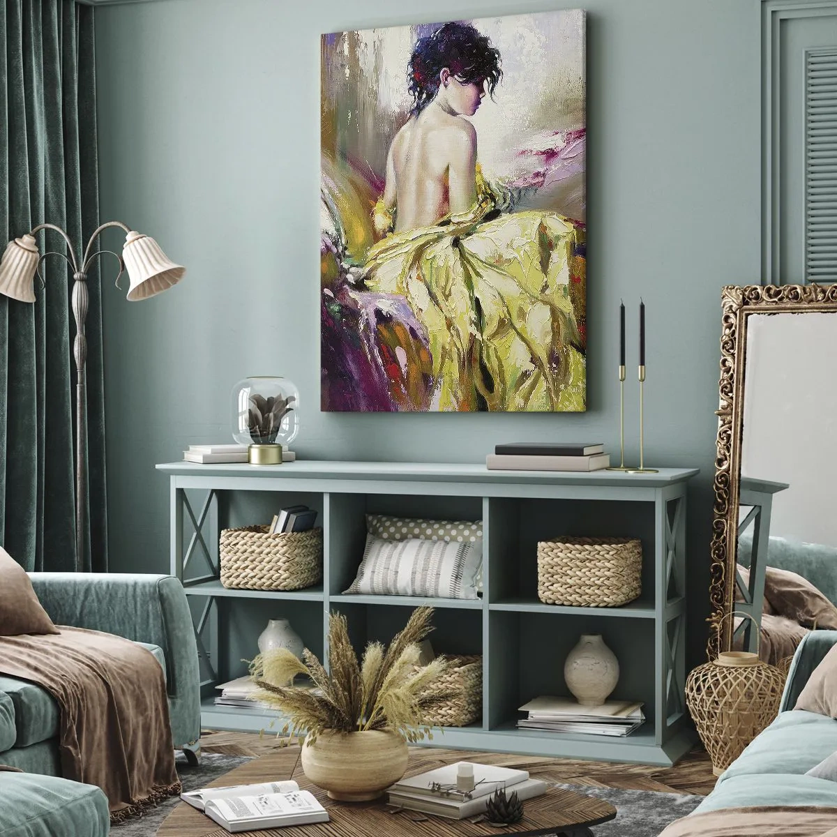 Lærredstryk - Billede på lærred - Mellem munden og kanten af bægeret - 50x70 cm
