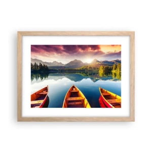 Plakat i ramme af lyst egetræ - Intet imod naturen - 40x30 cm