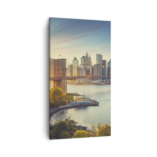 Lærredstryk - Billede på lærred - Den store bys daggry - 45x80 cm