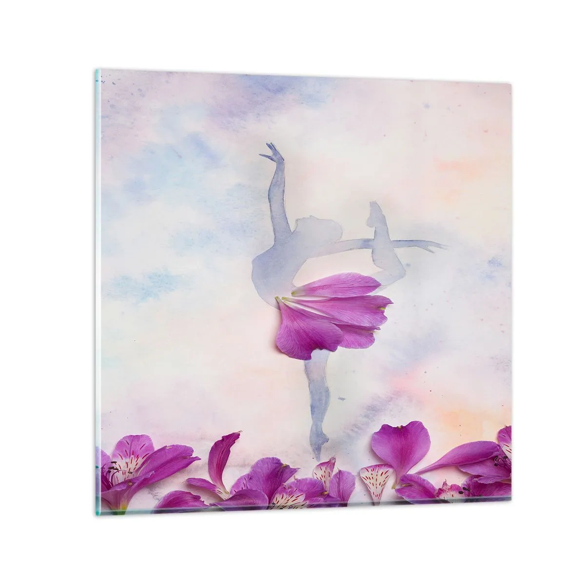 Billede på glas - Delikat som en blomst - 40x40 cm