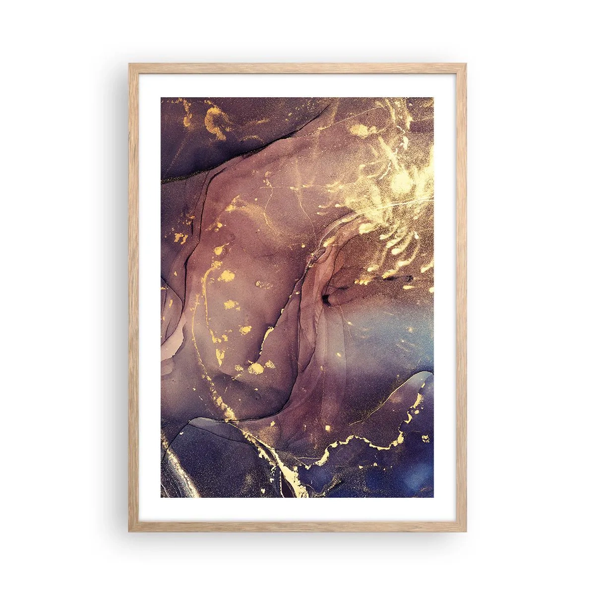 Plakat i ramme af lyst egetræ - Materie og ånd - 50x70 cm