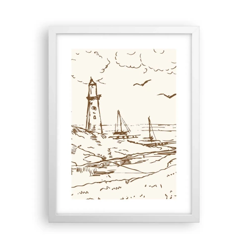 Plakat i hvid ramme - Oversigt over sommerminder - 30x40 cm