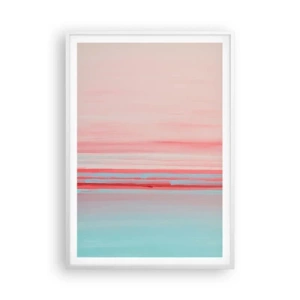 Plakat i hvid ramme - Abstraktion ved daggry - 70x100 cm