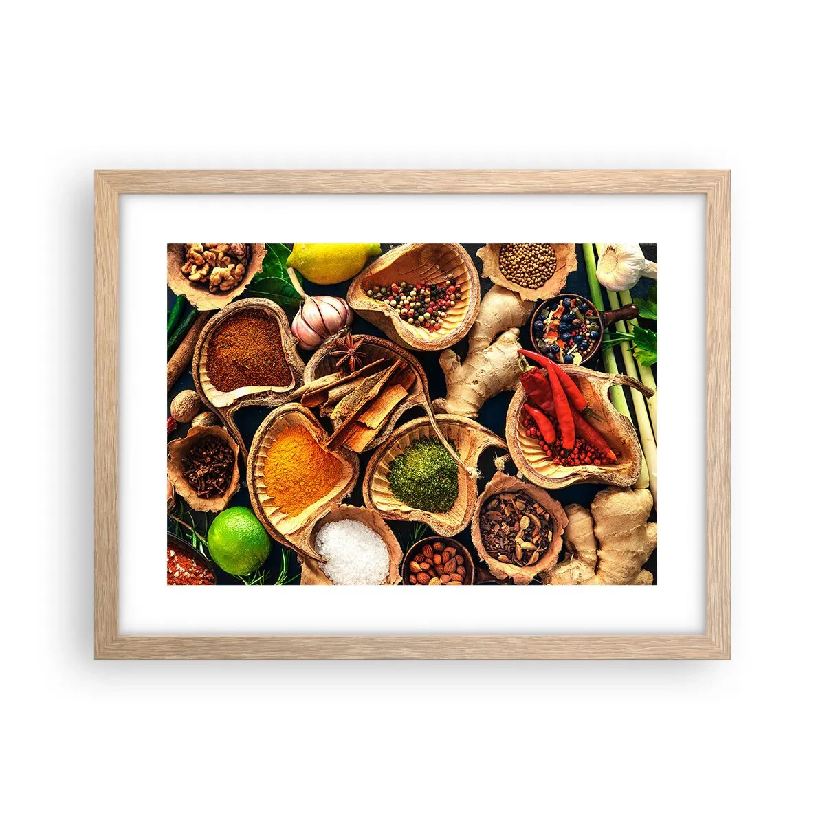 Plakat i ramme af lyst egetræ - Tag, hvad du vil have - 40x30 cm