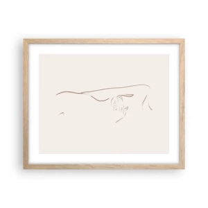 Plakat i ramme af lyst egetræ - Begærets form - 50x40 cm