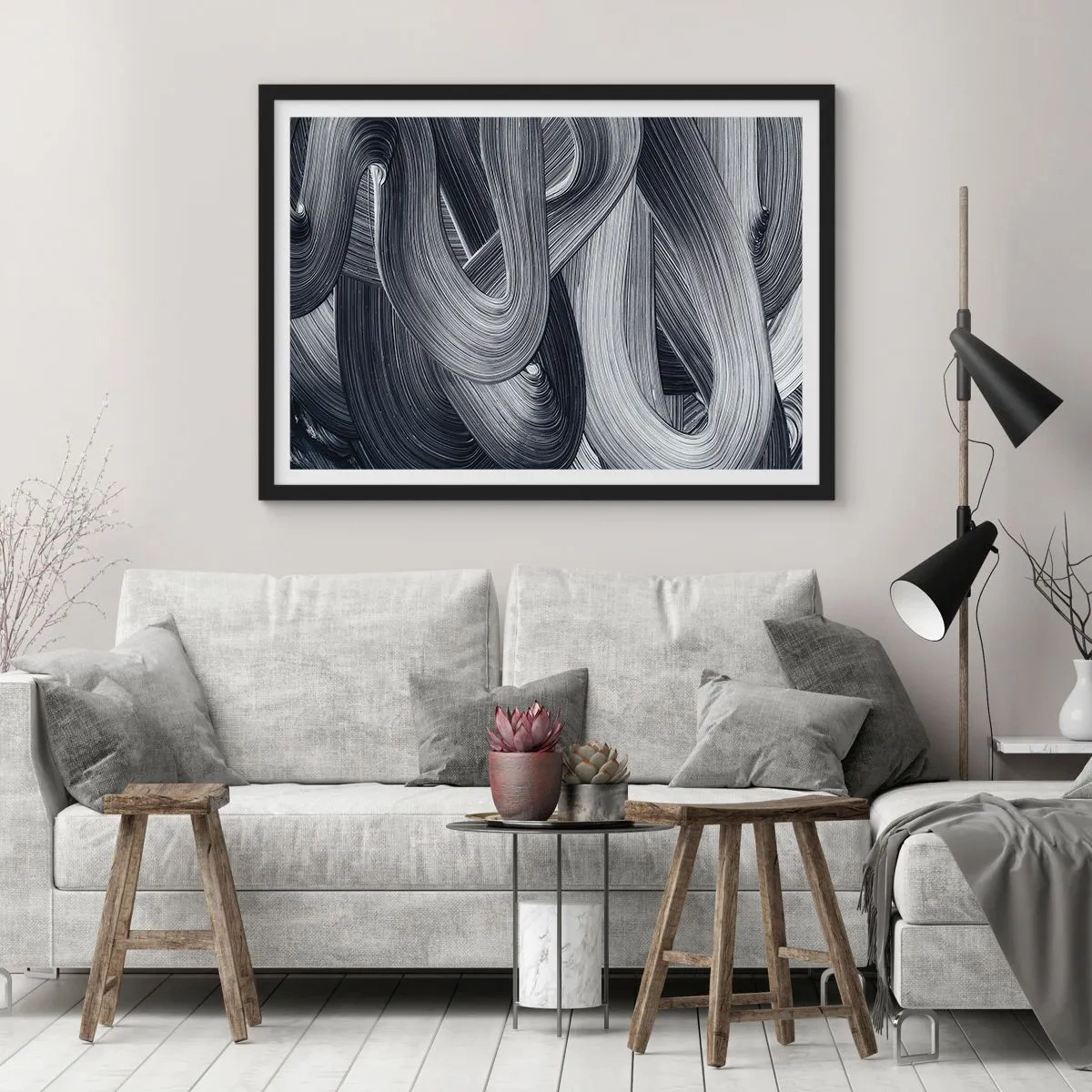 Plakat i sort ramme - Virkelighedens flygtighed - 70x50 cm