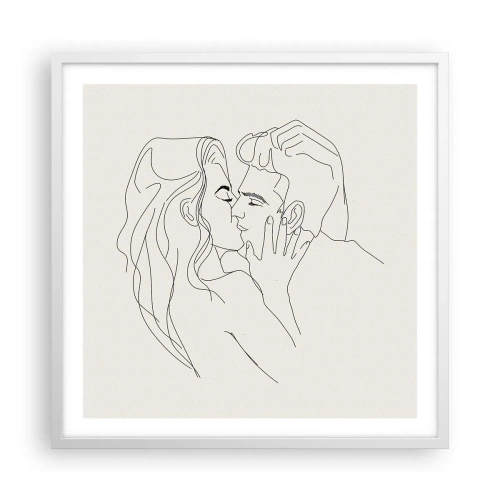 Plakat i hvid ramme - Forviklet i følelser - 60x60 cm