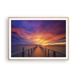 Plakat i ramme af lyst egetræ - Uden ende - 100x70 cm