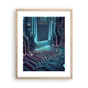 Plakat i ramme af lyst egetræ - Jeg tror... - 40x50 cm