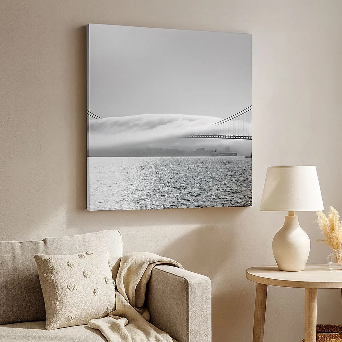 Lærredstryk - Billede på lærred - Sejl gennem Golden Gate - 30x30 cm