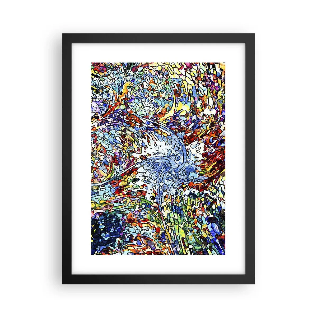 Plakat i sort ramme - Dråbe af farvet glas - 30x40 cm
