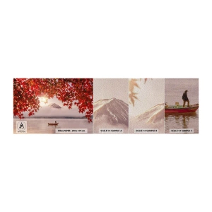 Prøve Fototapet Premium Sand - I en japansk atmosfære - Landskab, Sø, Japan - 100x30 cm