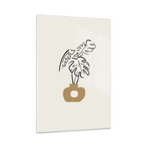 Billede på glas - Monstera - udsmykning af huset - 50x70 cm