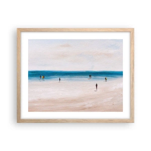 Plakat i ramme af lyst egetræ - Et naturligt behov - 50x40 cm