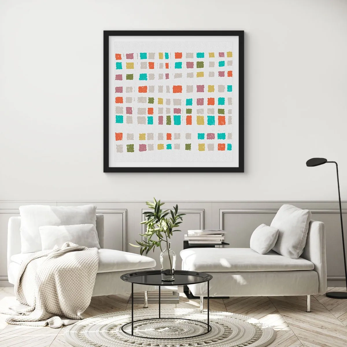 Plakat i sort ramme - Ukendt leg - 50x50 cm