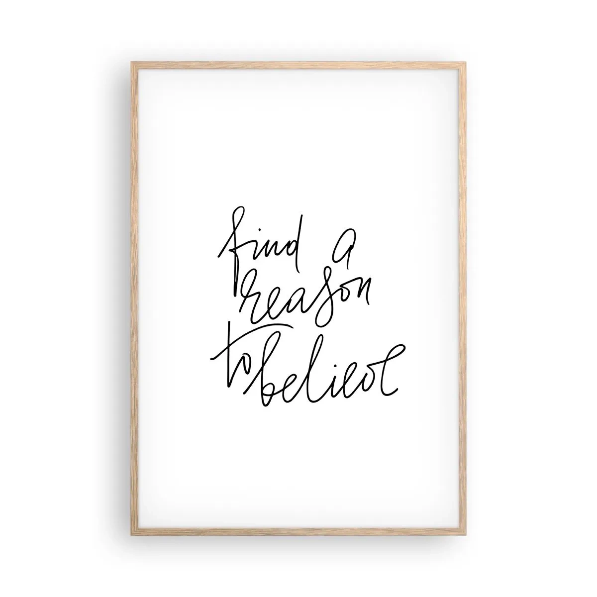 Plakat i ramme af lyst egetræ - Det er muligt - 70x100 cm