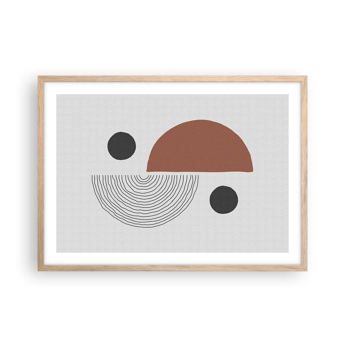 Plakat i ramme af lyst egetræ - Perfektion af hjulet - 70x50 cm