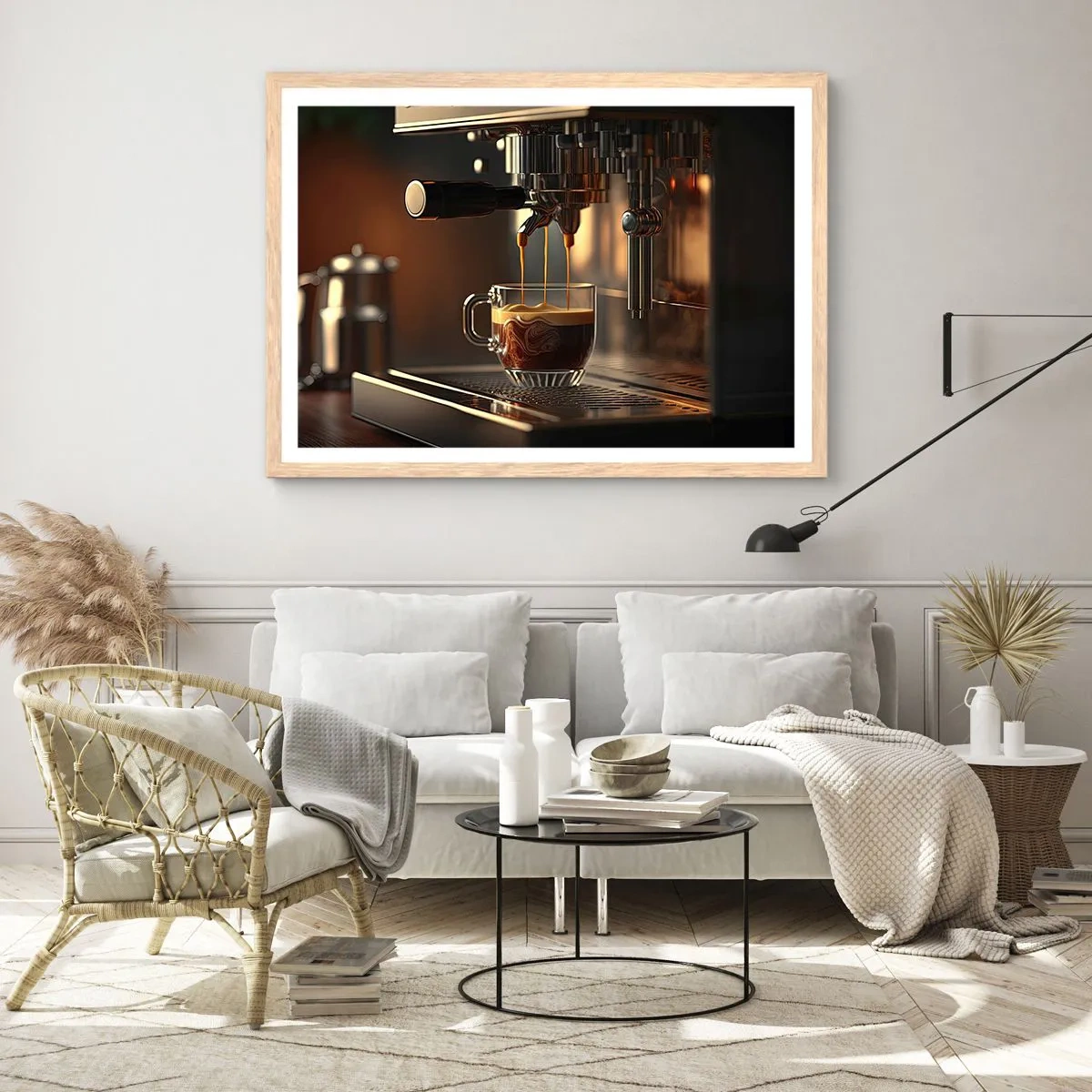 Plakat i ramme af lyst egetræ - En sensuel blanding - 100x70 cm