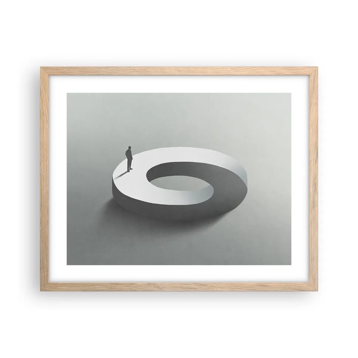 Plakat i ramme af lyst egetræ - Og vær klog - 50x40 cm