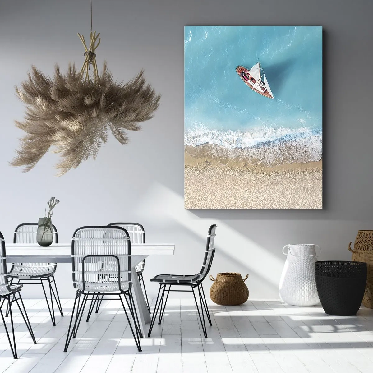 Lærredstryk - Billede på lærred - På grænsen mellem blå og guld - 50x70 cm