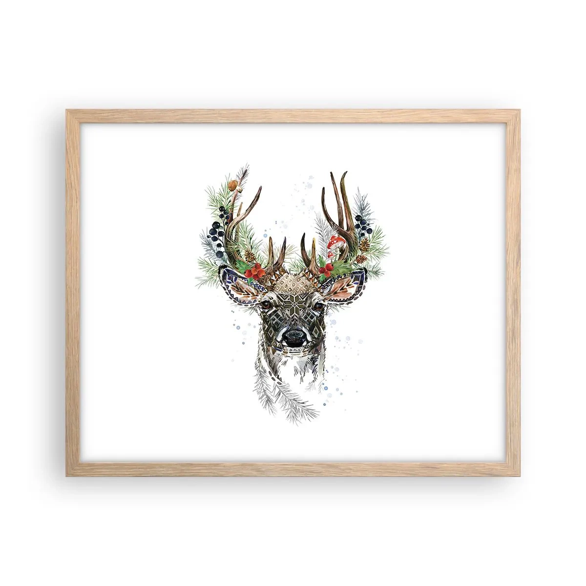 Plakat i ramme af lyst egetræ - I festlig påklædning - 50x40 cm