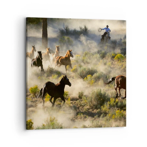 Lærredstryk - Billede på lærred - Rivalisering - frihed eller maskulin kraft? - 70x70 cm