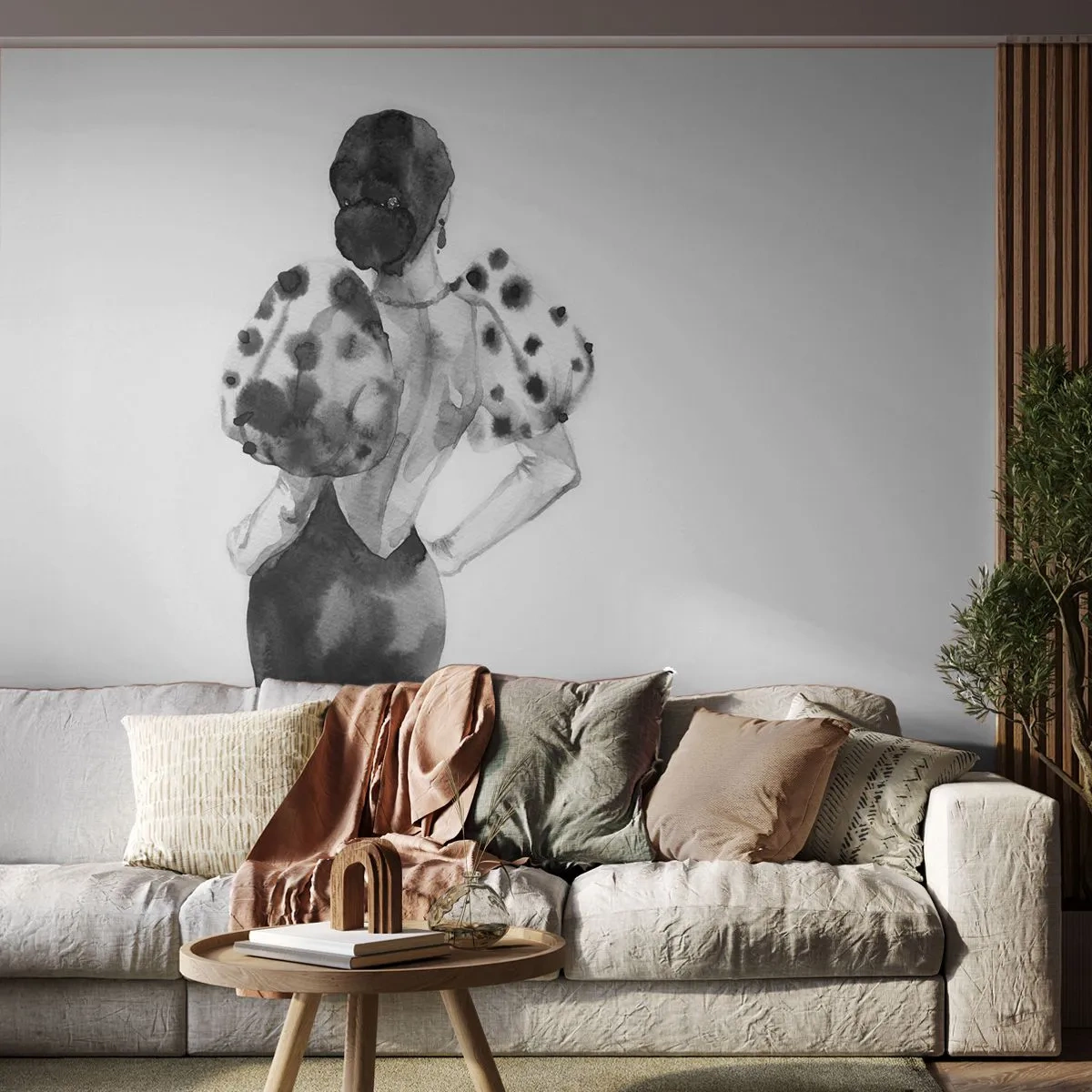 Fototapet Premium Sand - Den gik lige forbi - Kvinde, Mode, Model - 100x70 cm