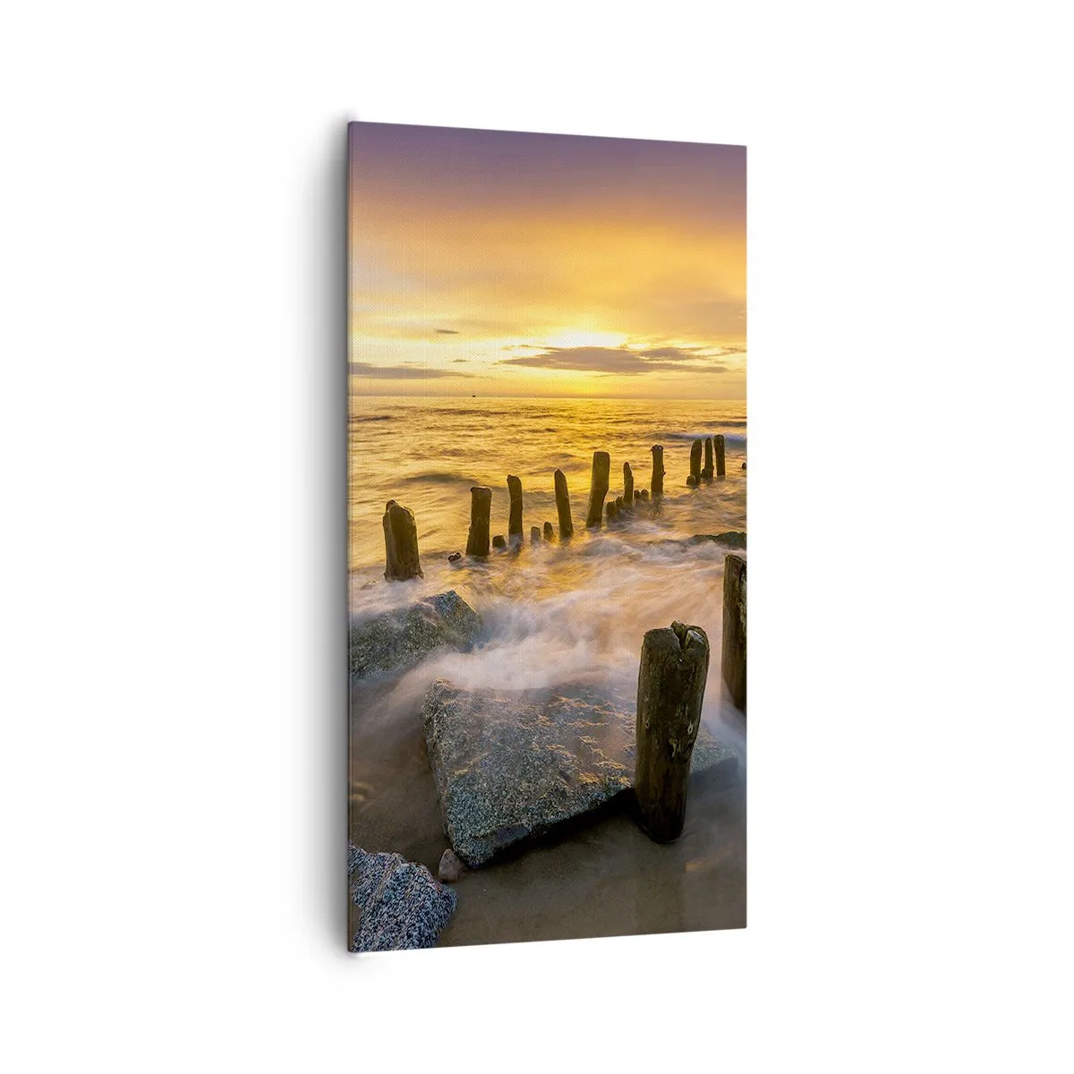 Lærredstryk - Billede på lærred - Østersøens rå skønhed - 65x120 cm