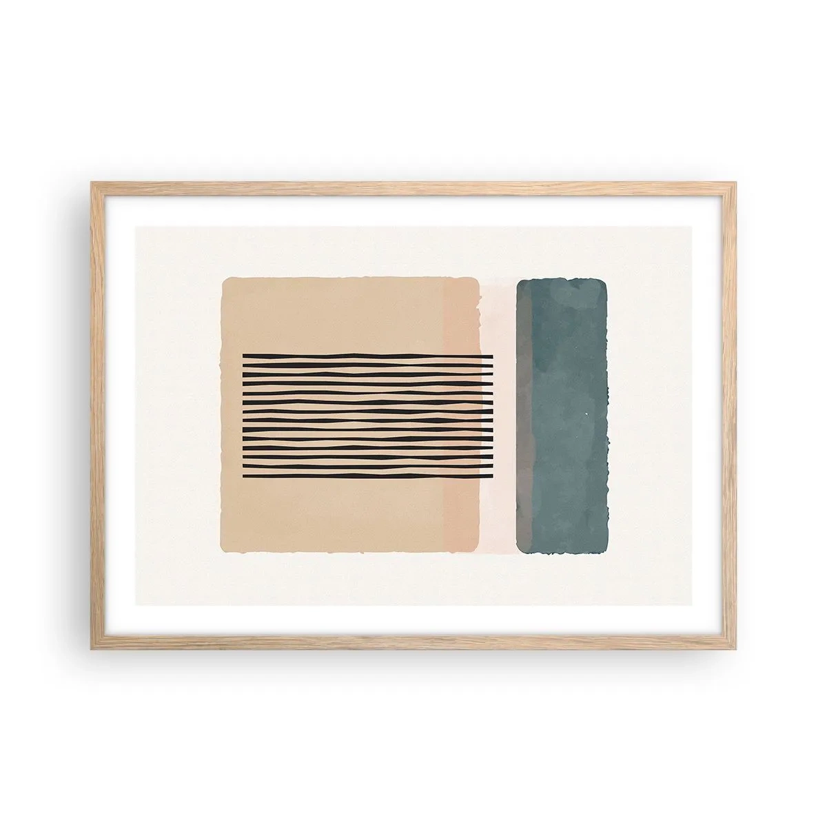 Plakat i ramme af lyst egetræ - Alt er i god stand - 70x50 cm