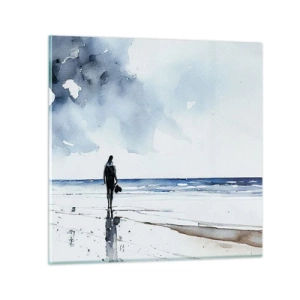 Billede på glas - Samtale med havet - 30x30 cm