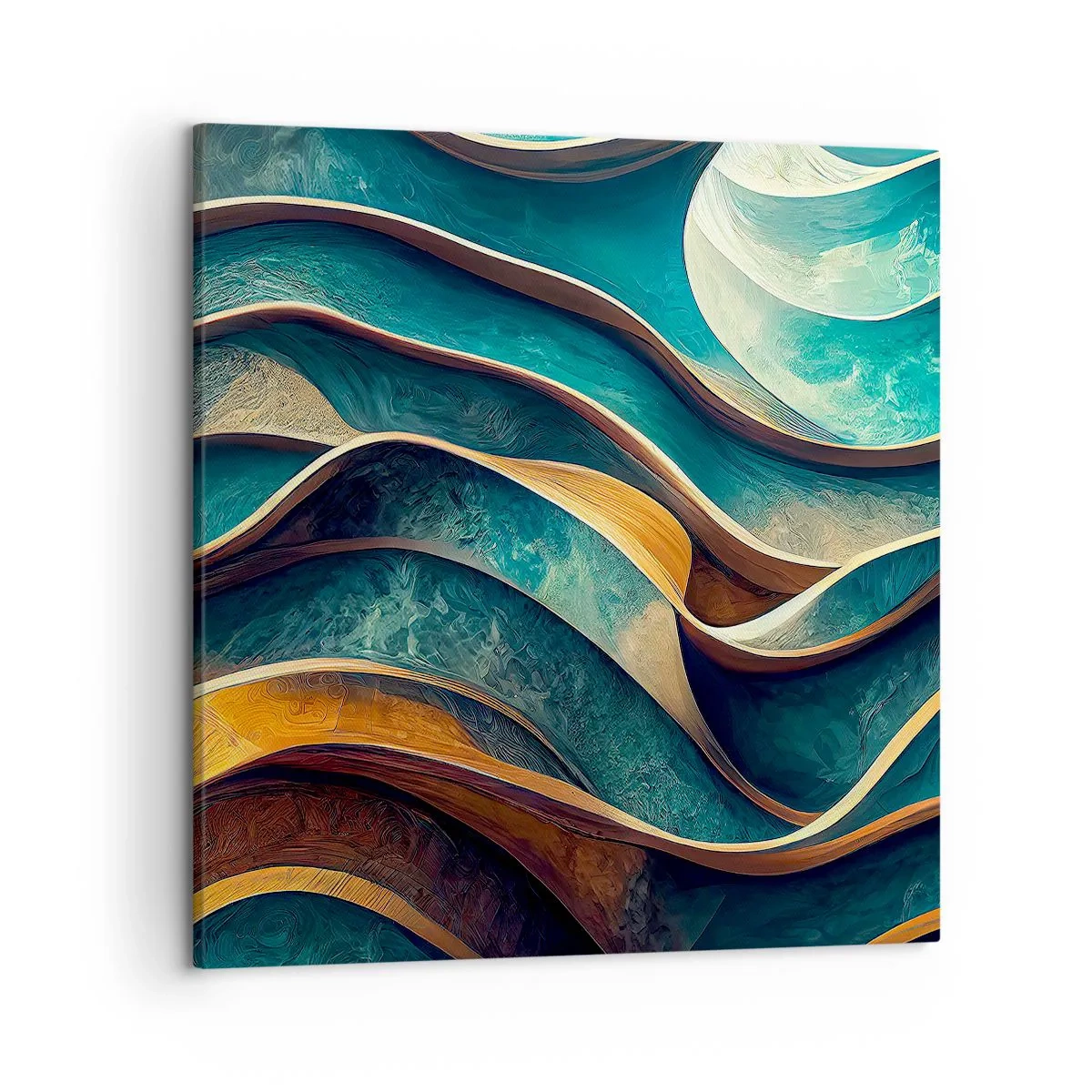 Lærredstryk - Billede på lærred - Slyngninger af blåt - 50x50 cm