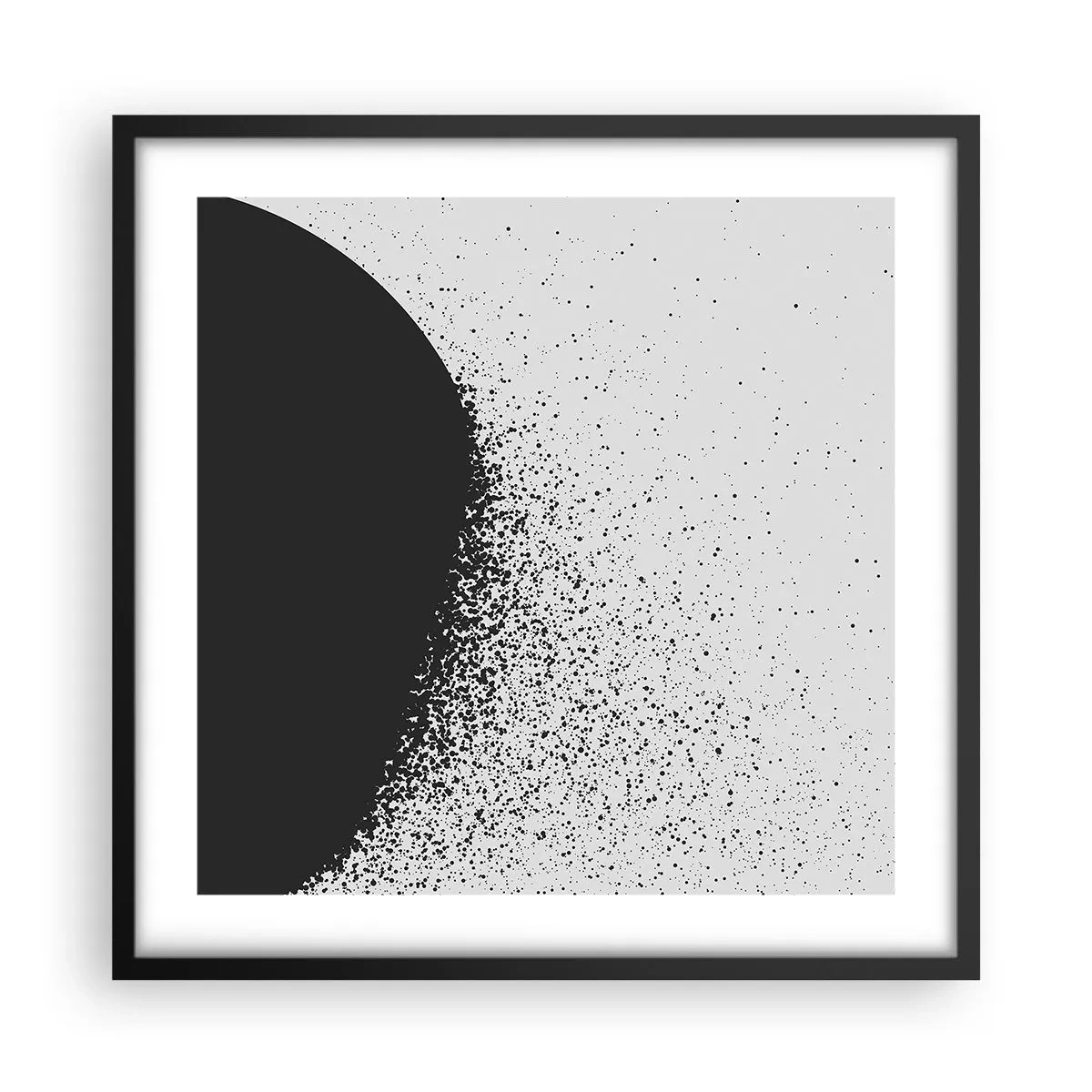 Plakat i sort ramme - Partikelbevægelse - 50x50 cm