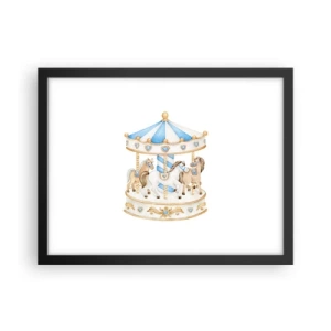 Plakat i sort ramme - Sød barndom - 40x30 cm